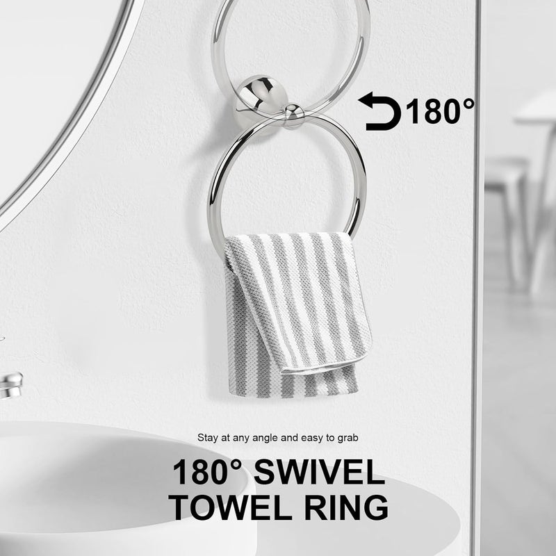 Ntipox 4 Piece Chrome Bathroom Hardware Accessories Set,Towel bar Set 23.6 Inch Towel Bar Set,Towel Rack Set,Bathroom Towel Holder Set - Image 5